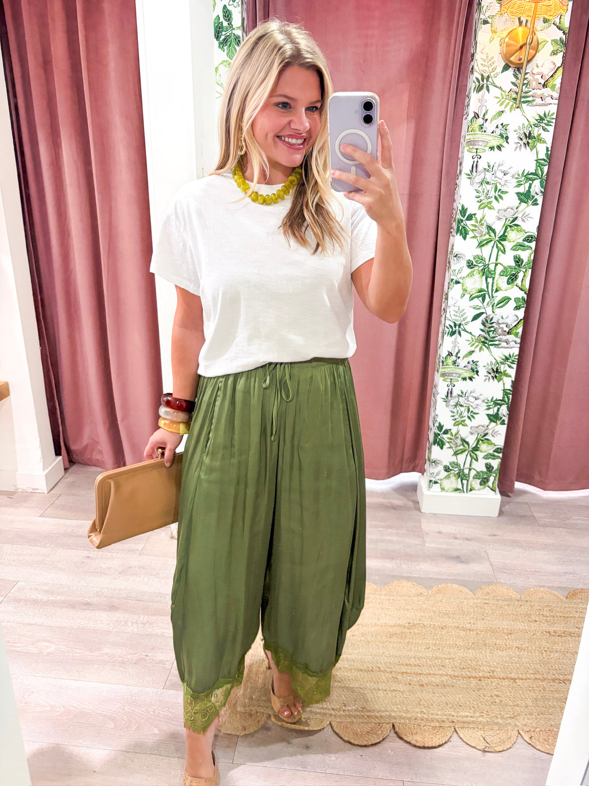 Arabian Nights Balloon Pants-Olive