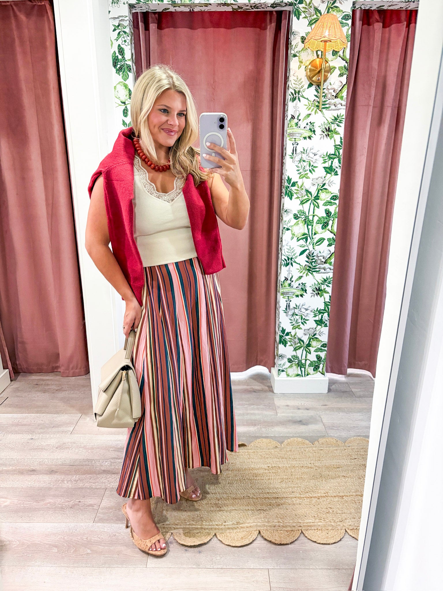 Vivid Hues Midi Skirt