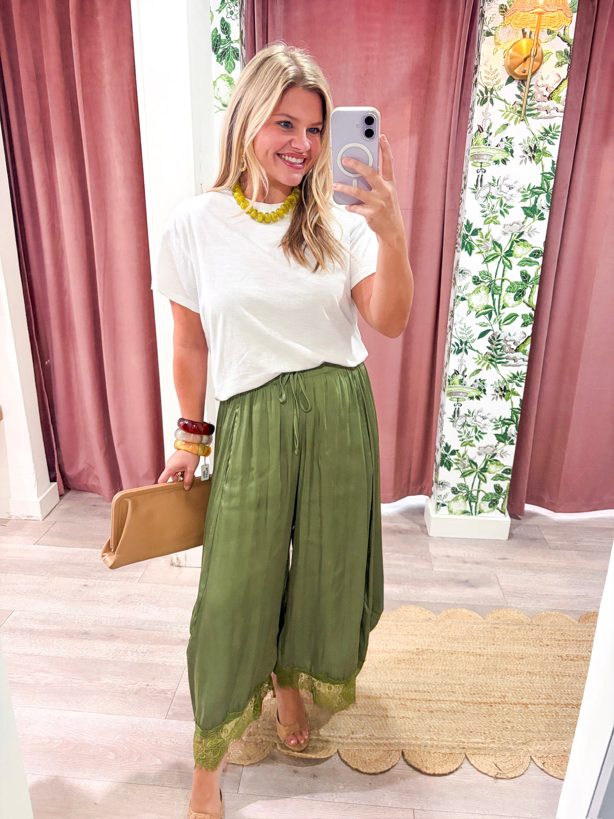 Arabian Nights Balloon Pants-Olive