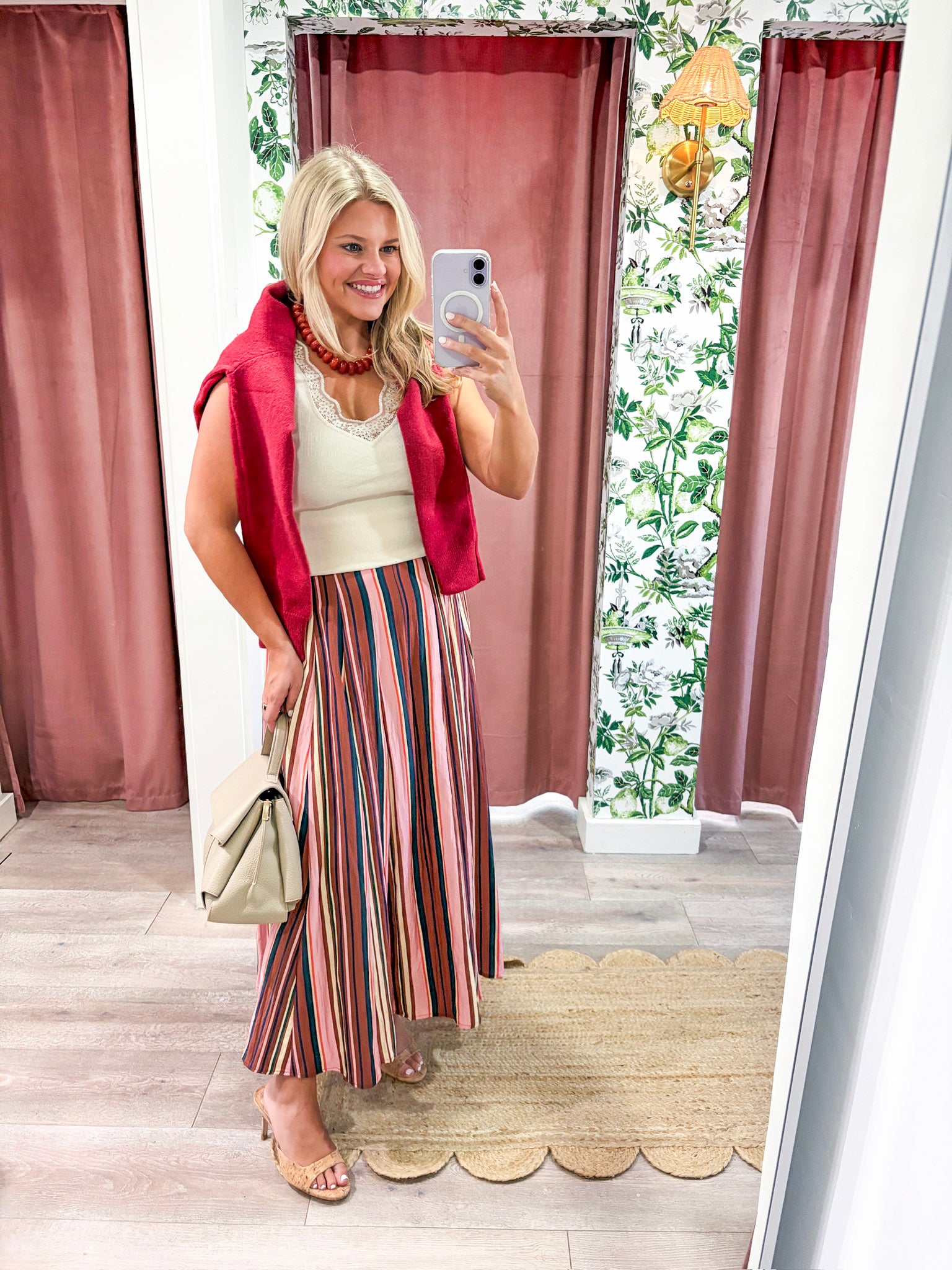 Vivid Hues Midi Skirt