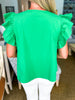 Kind Eyes Poplin Top-Emerald