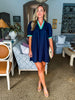 Bali Babe Mini Dress-Navy