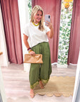 Arabian Nights Balloon Pants-Olive