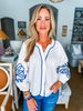 Bold Breeze Embroidered Top-White