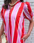 Sail Into Summer Midi Dress-Orange Pink