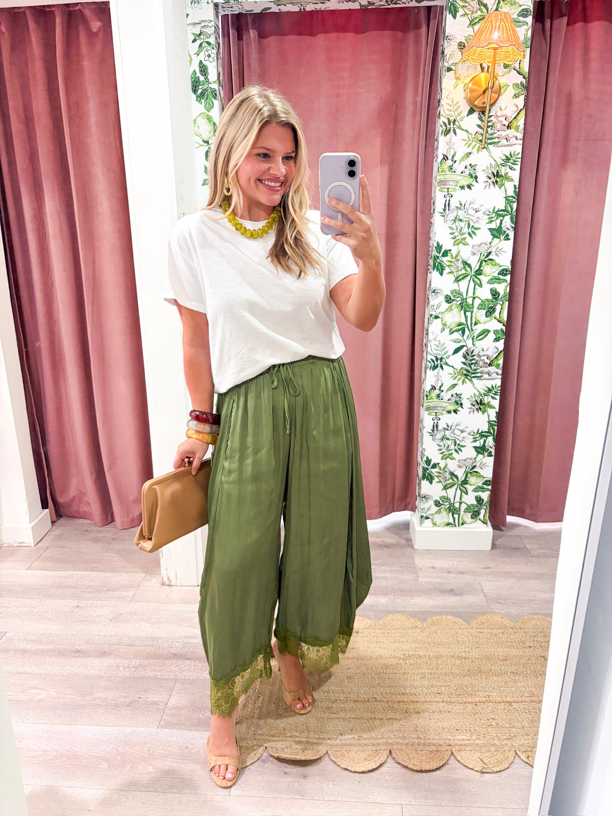 Arabian Nights Balloon Pants-Olive