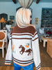Cowboy Desert Zip-up Cardigan- Oatmeal