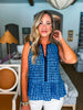 Major Wish Scallop Print Top