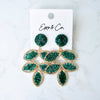 Emerald Beaded Petal Drops