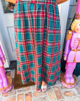 Favorite Time Plaid Midi Skirt-Green