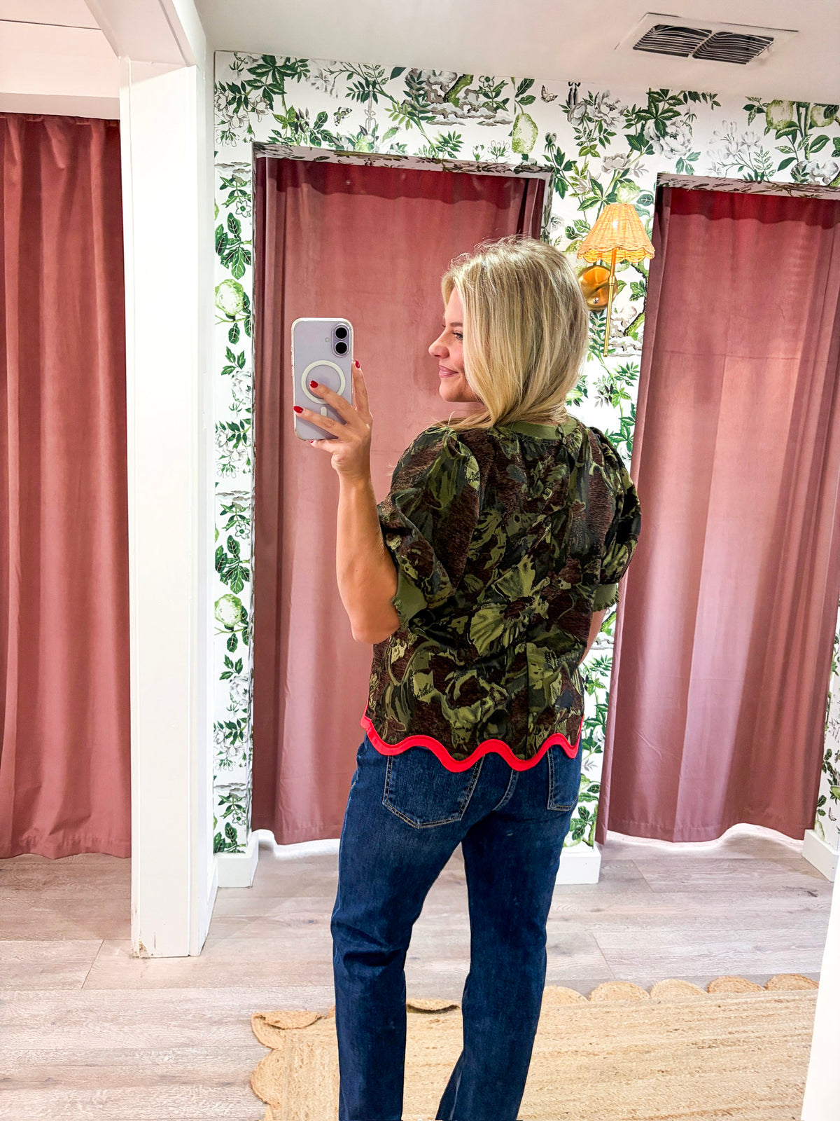 Floral Sketch Jacquard Top