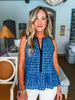 Major Wish Scallop Print Top