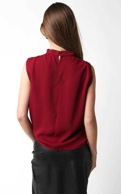 Polished Affair Top-Burgundy