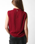 Polished Affair Top-Burgundy
