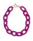 Jenna Chain Link Necklace-Magenta