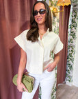 Timeless Touch Collar Top-Linen