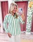 Everly Stripe Top-Green