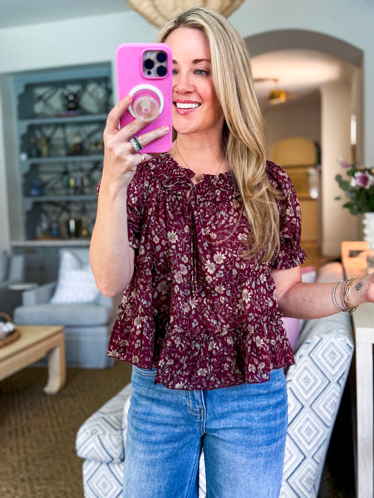 Cora Floral Ruffled Top