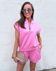 Sunny Side Knit Shorts-Pink