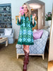 Soft Moments Boho Floral Dress-Green
