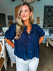 Tilly Eyelet Top-Blue