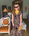 PREORDER: Sweet Spell Floral Midi Dress-Navy
