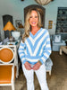 Double Down Striped Sweater- Ivory Sky