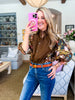 Snapdragon Floral Top-Brown