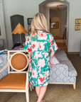 PREORDER: Tropical Paradise Floral Shirt Dress