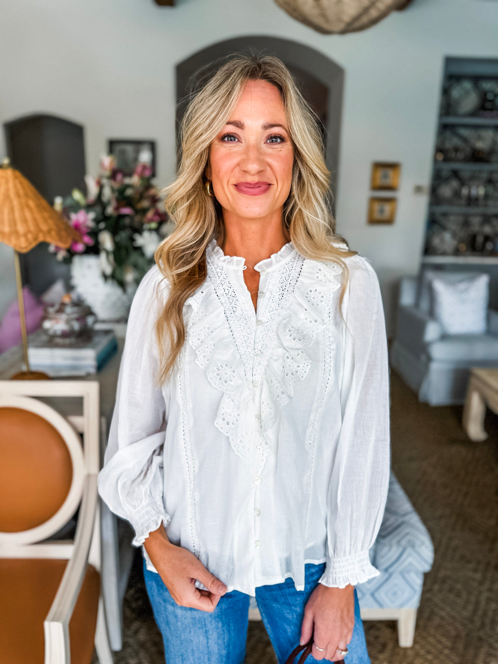 Airy Moments Eyelet Top