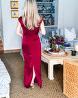 Turning Heads Maxi Dress- Wine
