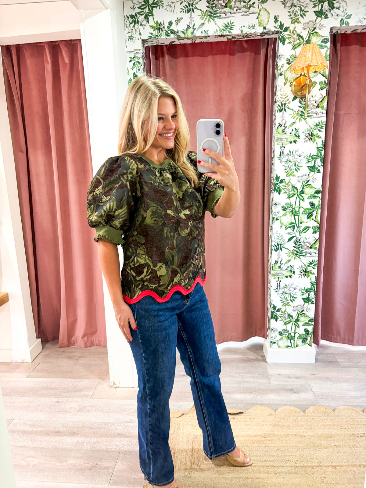 Floral Sketch Jacquard Top