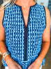 Major Wish Scallop Print Top