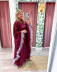 Plume Royale Cape Maxi Dress