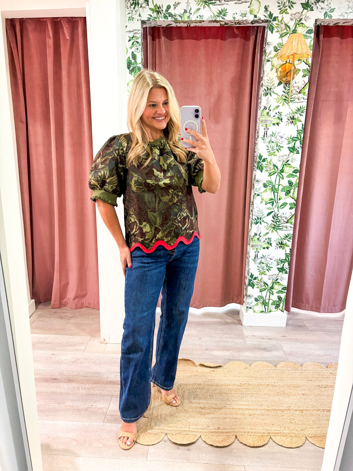 Floral Sketch Jacquard Top