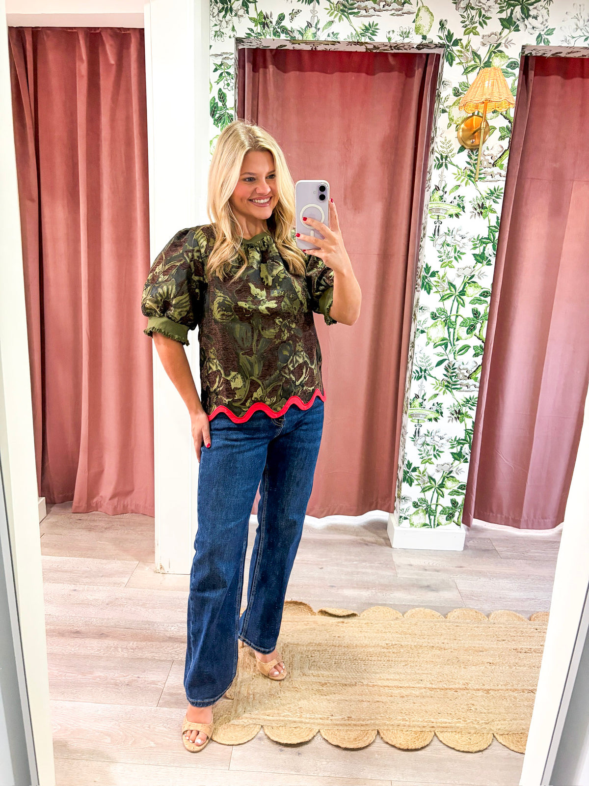 Floral Sketch Jacquard Top