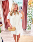 Daylight Bloom Mini Dress-White