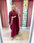 Plume Royale Cape Maxi Dress