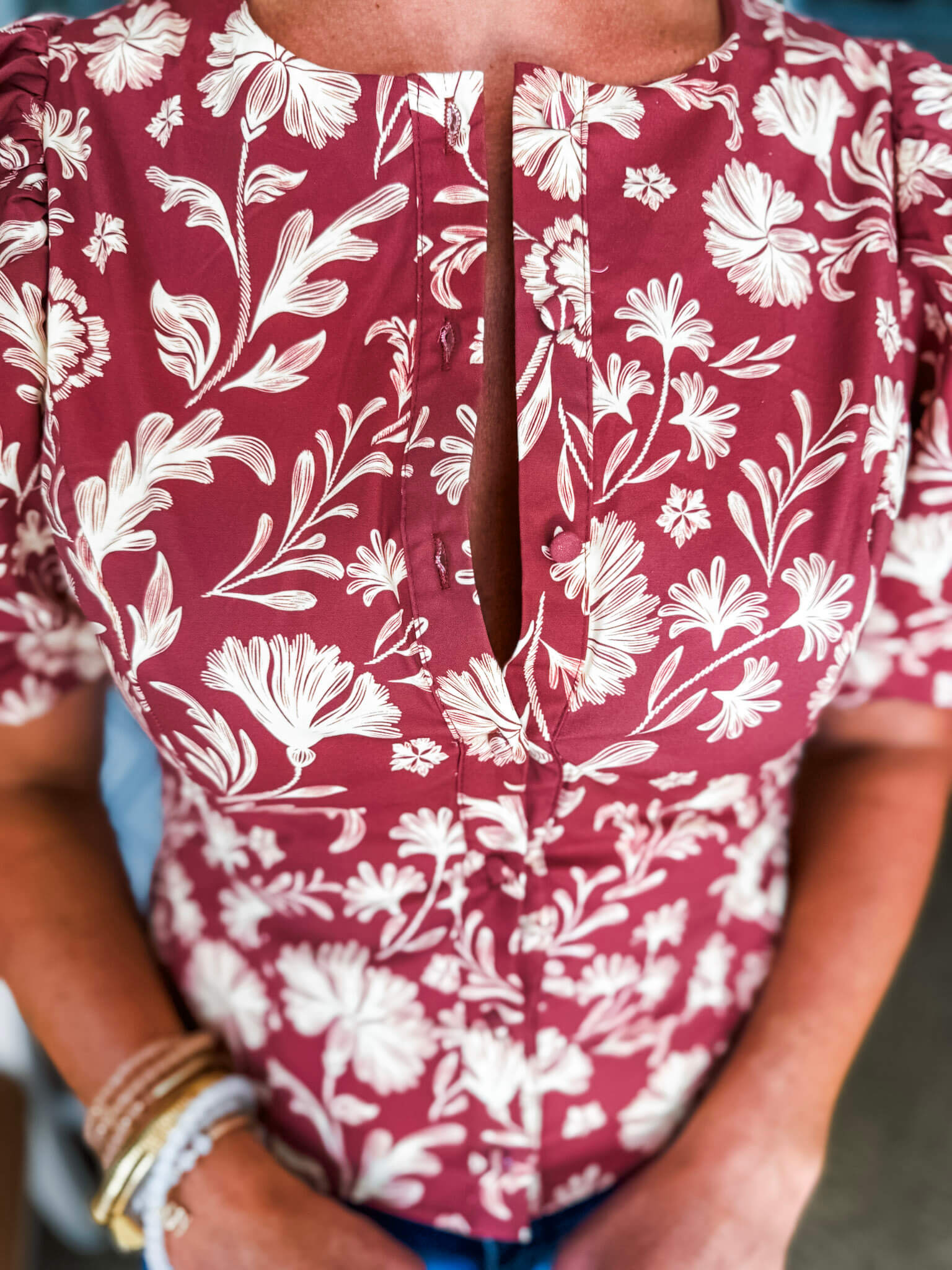 Falling Hard Floral Button Down Top