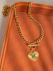 Green Heart Chain Necklace