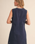 Light of Life Embroidered Dress-Navy