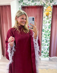 Plume Royale Cape Maxi Dress