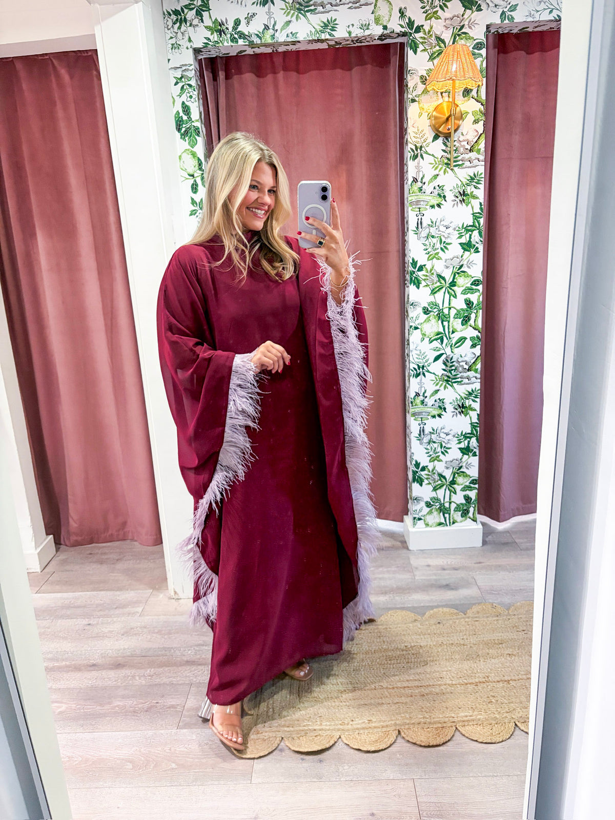 Plume Royale Cape Maxi Dress