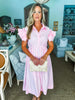 Strolling Through Maine Midi Dress-Pink