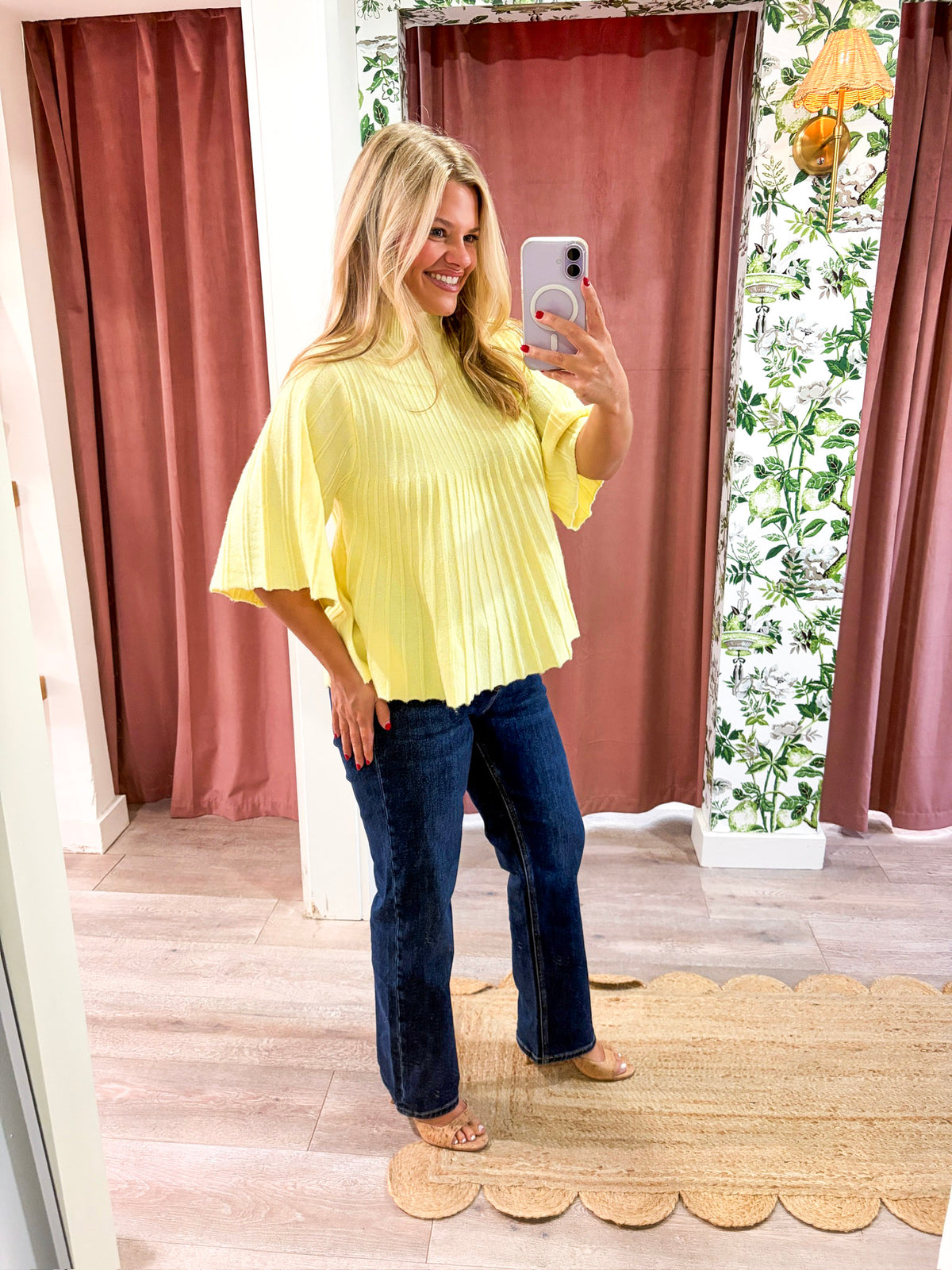 The Classic Swing Sweater-Lemon
