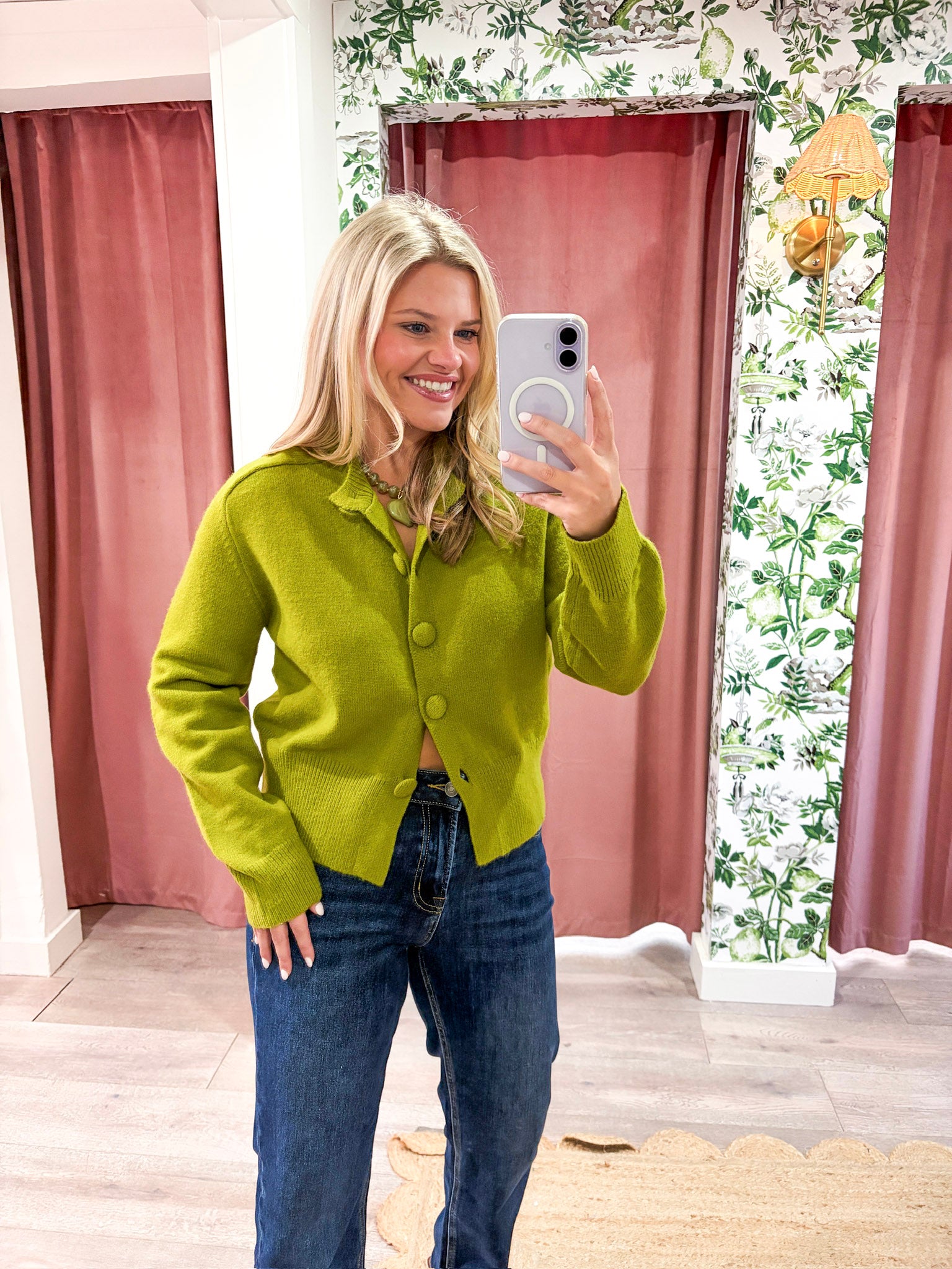 Fireside Cottage Cardigan-Light Olive