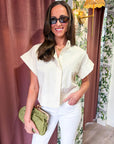 Timeless Touch Collar Top-Linen