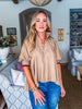 Study in Style Half Zip Top-Taupe