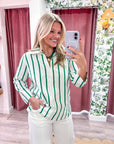 Everly Stripe Top-Green