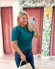 Sunday Autumn Knit Top-Teal